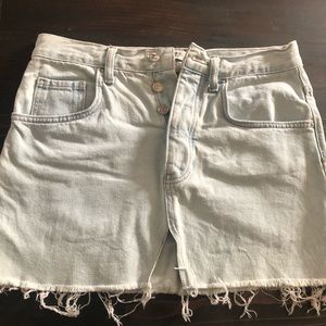 White Wash Denim Skirt